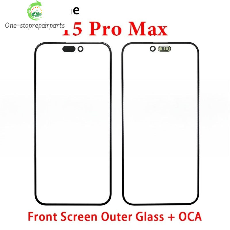 New Front Screen Outer Glass With OCA For iPhone 11 12 13 14 15 Pro Max Mini Plus Phone Repair iPhone phone repair parts