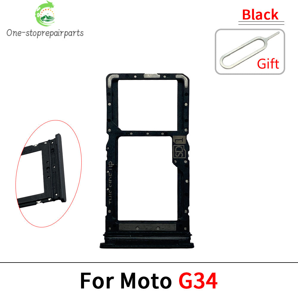 SIM Card Slot SD Card Tray Holder Adapter For Motorola Moto G04 G04s G14 G24 G34 G54 Motorola phone repair parts