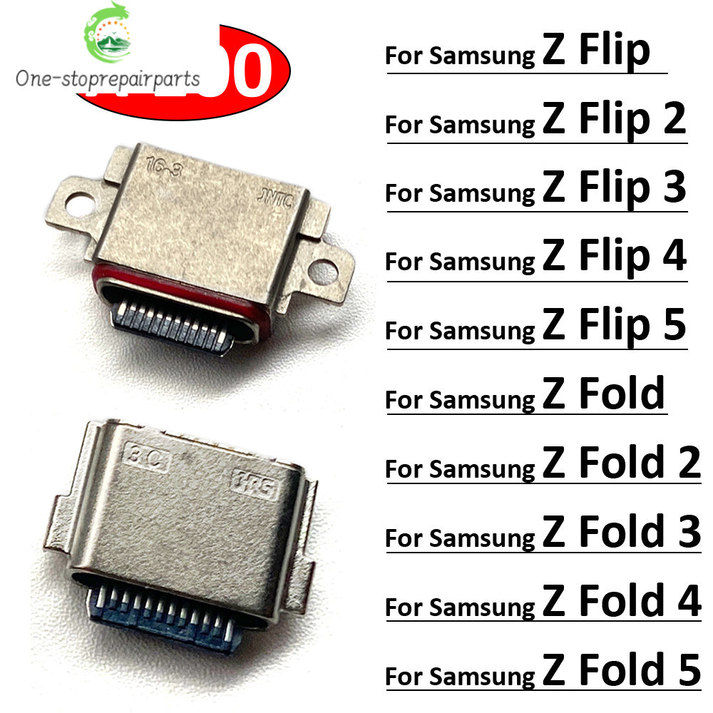 100Pcs, USB Charging Port Connector Charge Jack Socket Plug Dock For Samsung Z Flip 2 3 4 5 / Z Fold 2 3 4 5 Samsung phone repair parts