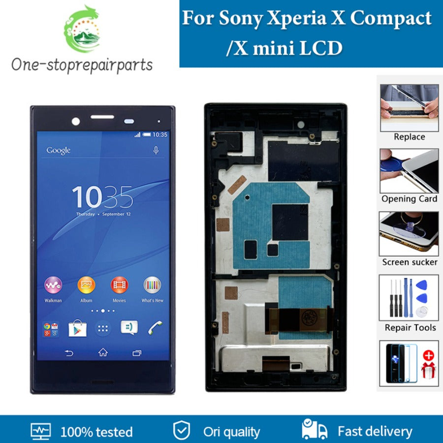 4.6" Original For Sony Xperia X Compact F5321 LCD Display Touch Screen Digitizer Assembly Replacment For Sony XMini LCD + Frame Sony phone repair parts
