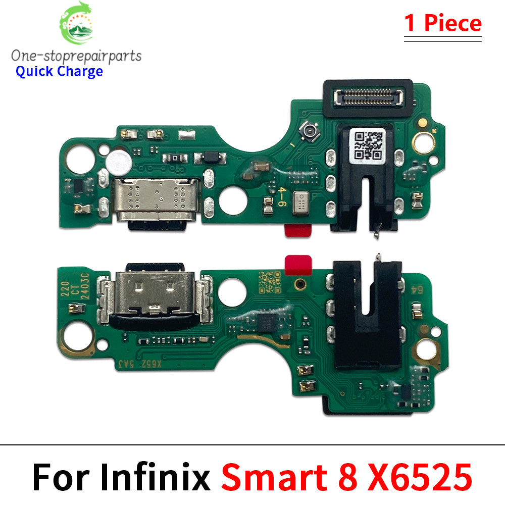 10Pcs，USB Charging Port Dock Charger Plug Connector Board Flex Cable For infinix Smart 4 5 6 7 8 HD Pro Plus X6511 X6512 X6823  infinix phone repair parts