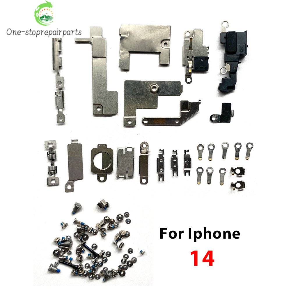 Full Inside Small Metal Holder Bracket Shield Plate Set Kit Full Screws Waterproof For iPhone 11 12 13 14 15 Pro Max 14 Plus iPhone phone repair parts