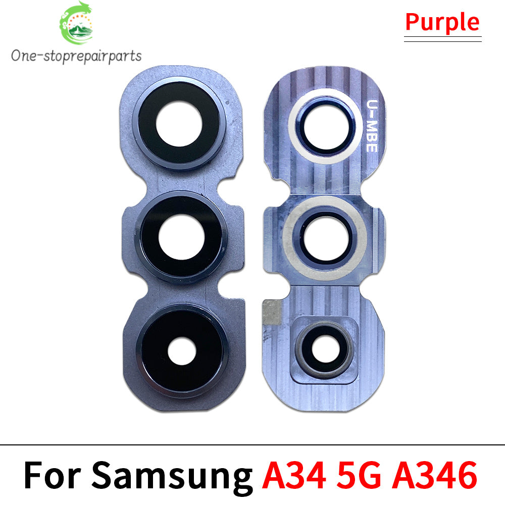 New Rear Camera Glass Lens Cover With Frame Holder For Samsung A26 A56 A34 A54 S24 Fe 5G Replacement Parts Samsung phone repair parts