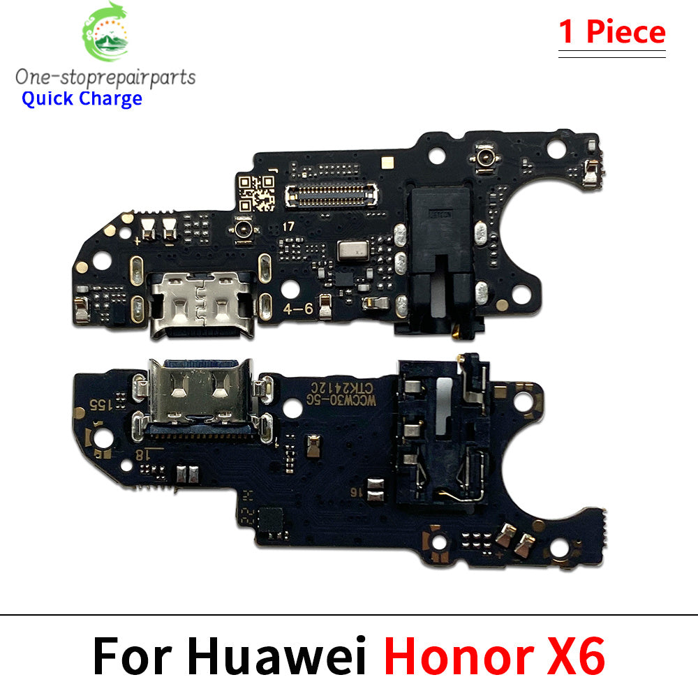 10Pcs, USB Charge Port Jack Dock Connector Charging Board Flex Cable For Huawei Honor X6 X6A X7 X7A X7B X8 X8A X8B X9A X9B 4G 5G Huawei phone repair parts