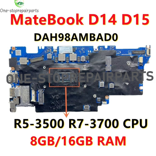 Testing OK ! H98A DAH98AMBAD0 For Huawei MateBook D14 D15 Laptop Motherboard NBL-WAQ9HNR BOHK-WAX9X With R5-3500 R7-3700 CPU 8GB/16GB-RAM HUAWEI laptop repair parts