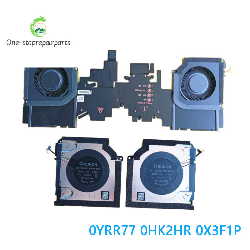 New Original LAPTOP CPU GPU Cooling Fan With Heatsink For Dell Pro Max 16 Premium MA16250 0YRR77 0HK2HR 0X3F1P Dell laptop repair parts