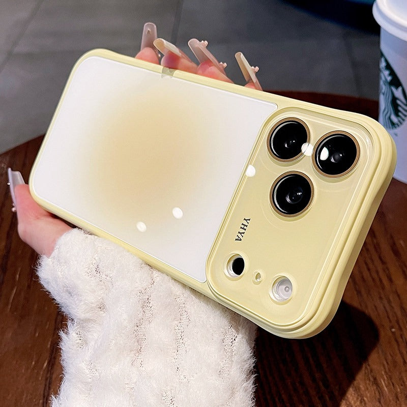 Gradual change smudged glass for iPhone 17promax mobile phone case The new iPhone16 seconds becomes larger Windows integrated lens film 15pro Ice cooling women's case Phone accessories