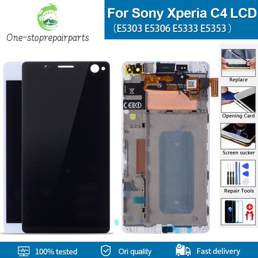 Original Display For SONY Xperia C4 LCD Display E5303 with Touch Screen Digitizer Replacment Dual E5353 E5333 for SONY C4 LCD Sony phone repair parts