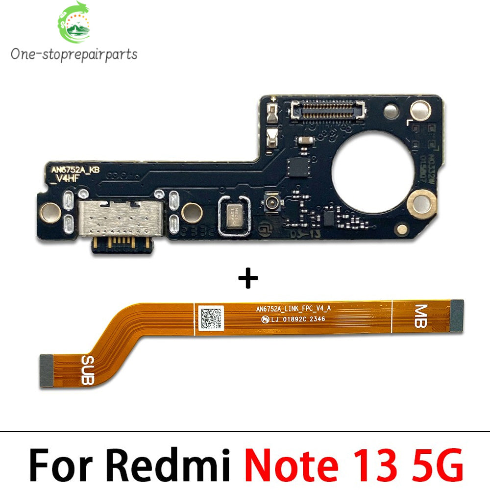 New For Xiaomi Redmi Note 13 Pro Plus 4G 5G Dock Connector USB Charger Charging Board Port Main Mainboard Flex Cable Xiaomi  Xiao mi phone repair parts