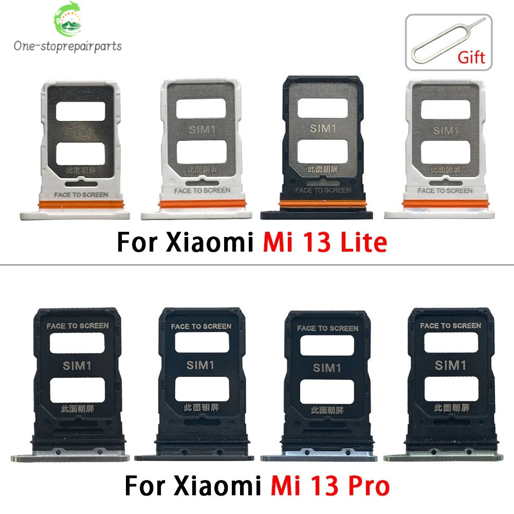 10Pcs, New For Xiaomi Mi 13 Pro / Mi 13 Lite / Mi 13T Pro SIM Card Slot SD Card Tray Holder Adapter  Xiaomi  Xiao mi phone repair parts