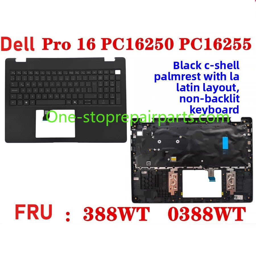 Cover case Keyboard for Dell Pro 16 PC16250 PC16255 Cover case for Dell Pro 16 PC16255 PC16250 LCD Back Cover Bezel frame topcase palmrest upper bottom HINGE 0V1T1X 0388WT 0Y55N3 099TK0 006R8M Dell laptop repair parts