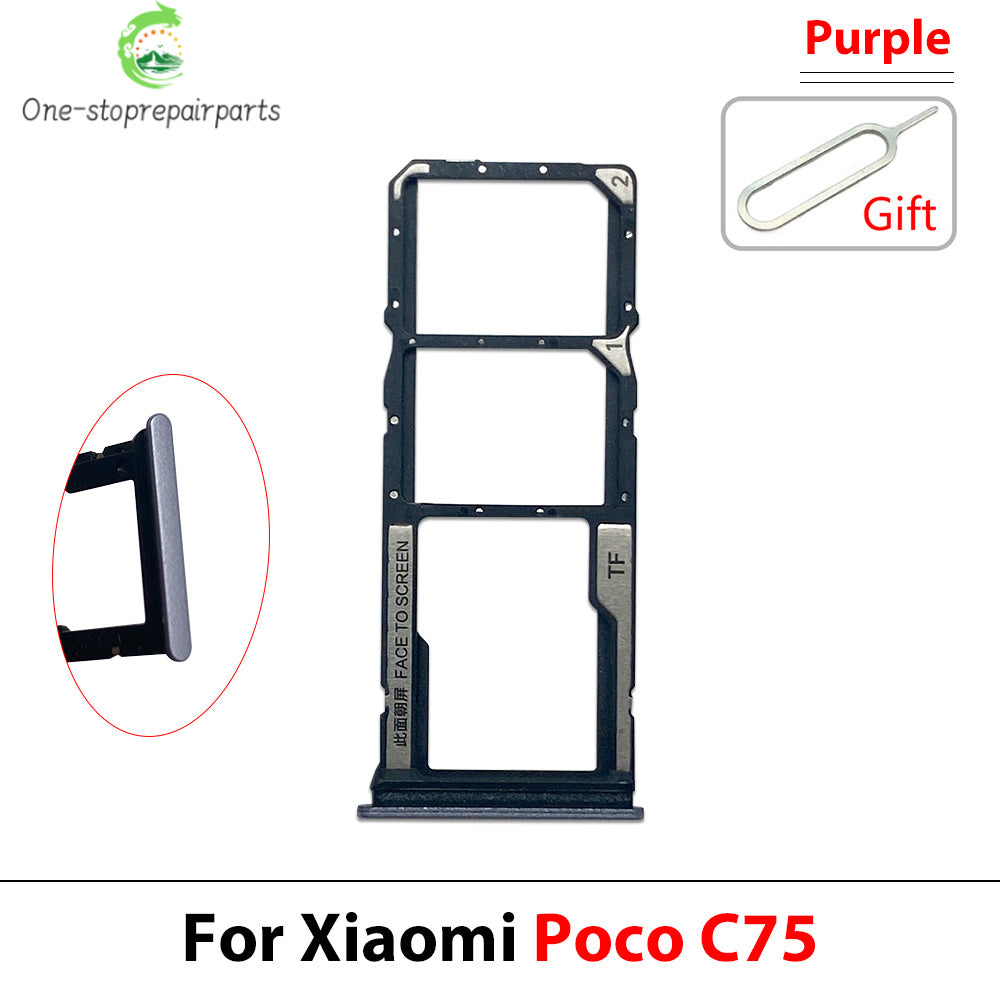 New SIM Card Slot SD Card Tray Holder Adapter For Xiaomi Poco C40 C65 C75 Repair Parts  Xiaomi  Xiao mi phone repair parts