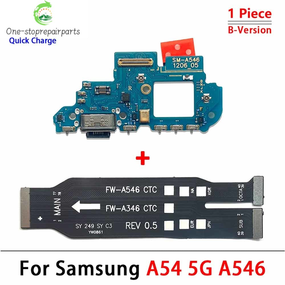 10Pcs, Dock Connector Micro USB Charger Charging Port Main Flex Cable For Samsung A22 A32 A52 A72 A33 A53 A24 A34 A54 4G 5G Samsung phone repair parts
