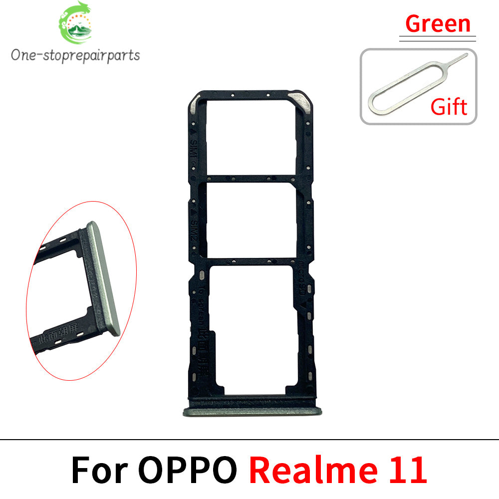 10Pcs, Micro Nano SIM Card Holder Tray Slot Holder Adapter Socket For OPPO Realme 10 10s 11 12 Pro Plus 4G 5G Realme phone repair parts