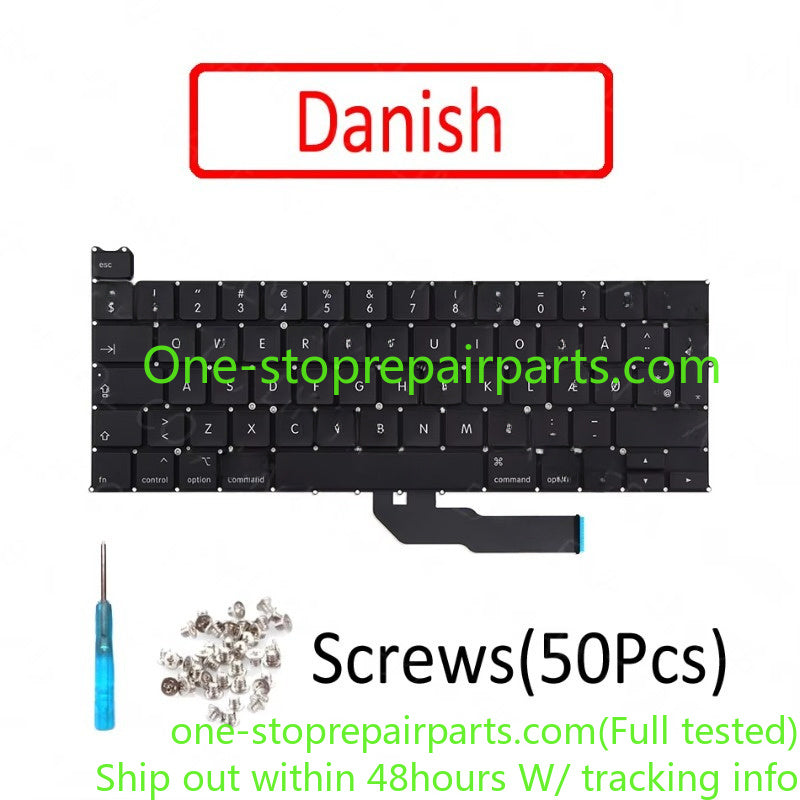 A2251 Keyboard UK US English FR French Russian Spanish German Italian Danish for MacBook Pro Retina 13" A2251 EMC 3348