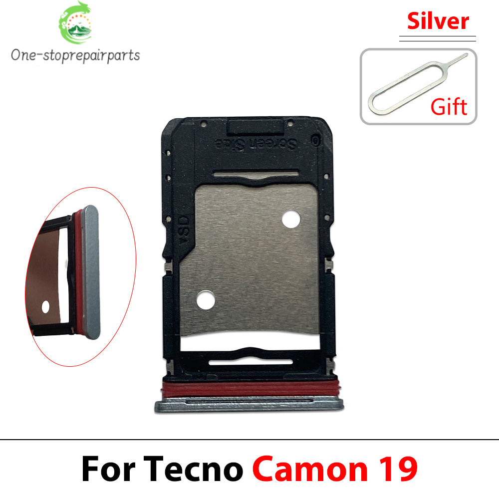 New For Tecno Camon 16 17 17P 18 18P 19 20 Pro Neo Premier SIM Card Slot SD Card Tray Holder Adapter Repair Parts Tecno phone repair parts