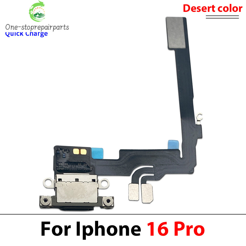 New For iPhone 16 Pro Max Plus USB Micro Charger Charging Port Dock Connector Microphone Board Flex Cable iPhone phone repair parts