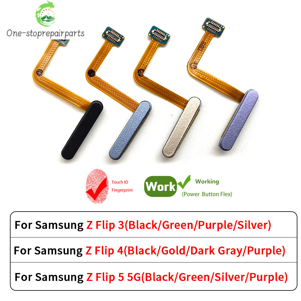 Fingerprint Home Button Fingerprint Menu Return Key Recognition Sensor Flex Cable For Samsung Z Flip 3 4 5 5G Samsung phone repair parts