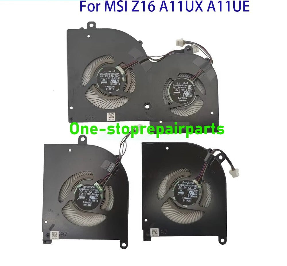 CPU GPU Cooling Fan For MSI Creator Z16 A11UT A11UE A11UX A11UET MS-1571 MS-1572 Notebook Cooler Fan BS5405HS-U4W BS4505HS-U5C MSI laptop repair parts