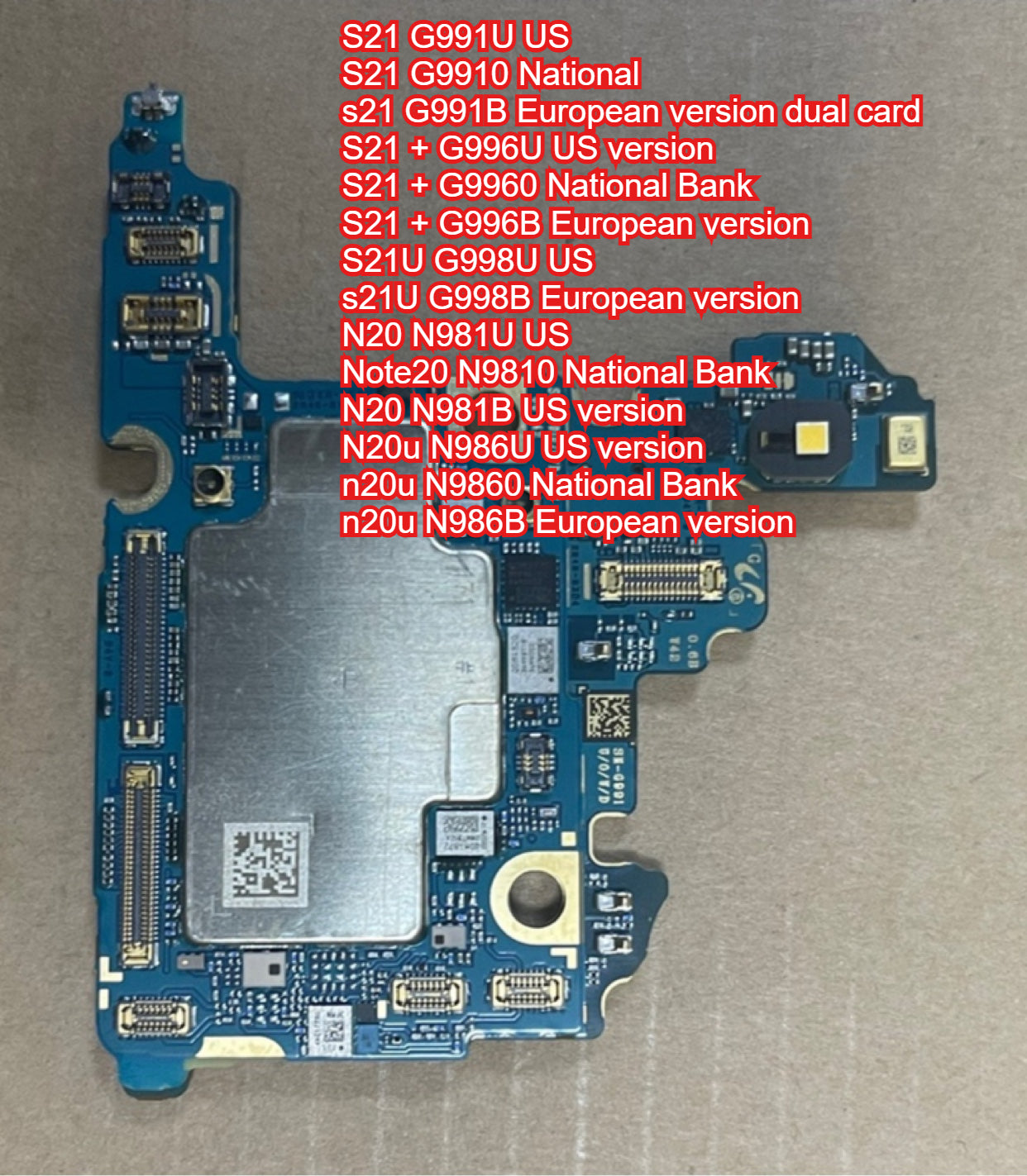 Samsungphone S21 main board G9910 main board S21u NOTE 20U main board G9980 N9860 original main board