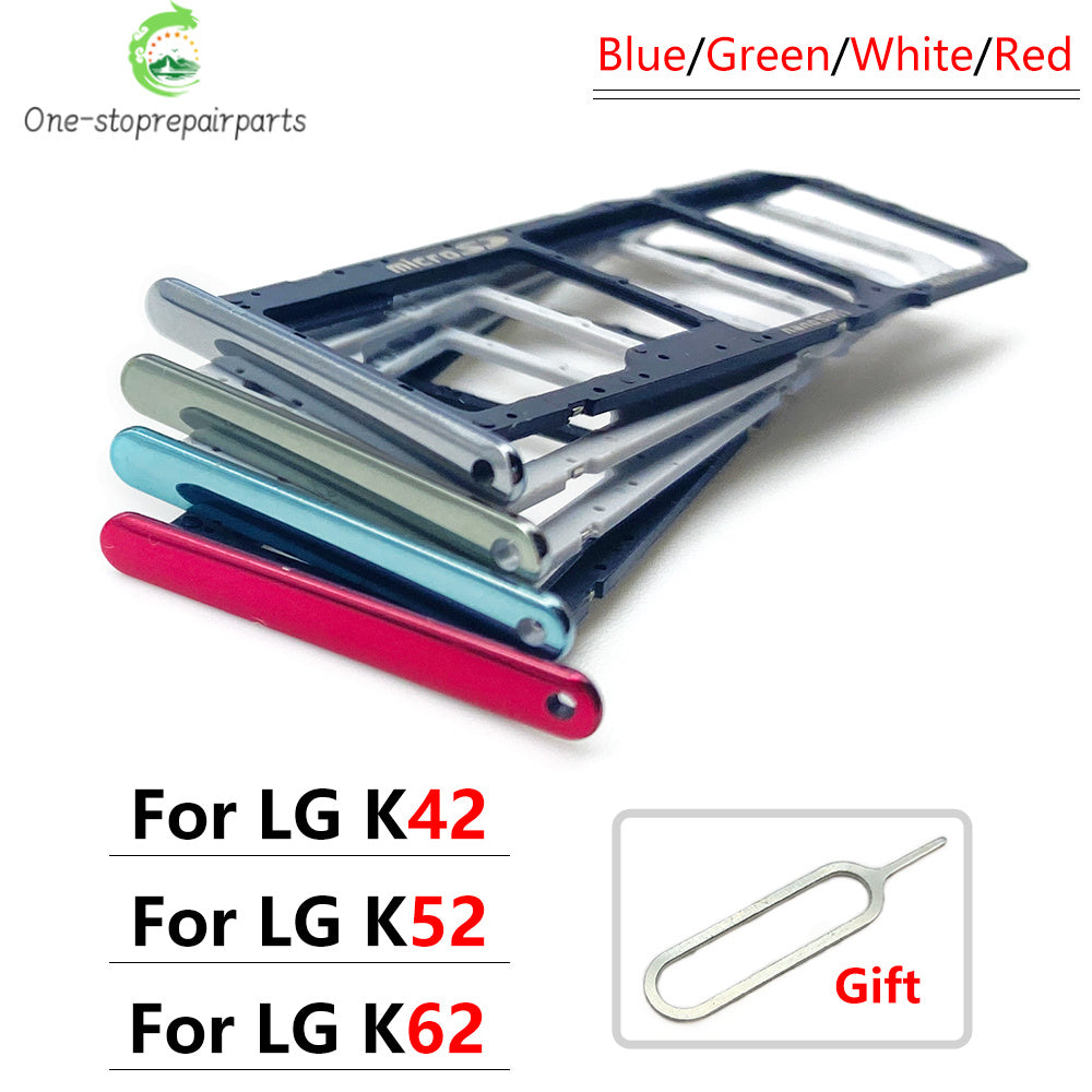 New SIM Card Tray Slot Holder Adapter Accessories For LG K22 K42 K52 K62 K41S K51 K61 K40s K12 Plus Replacement Parts  LG phone repair parts