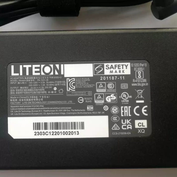 230W Charger for Acer Nitro 5 pro AN515-58 Predator Helios Neo 14 16 300 N22Q22 N24C1 N22Q9 N22C1 Power Adapter PA-1231-16A 230W