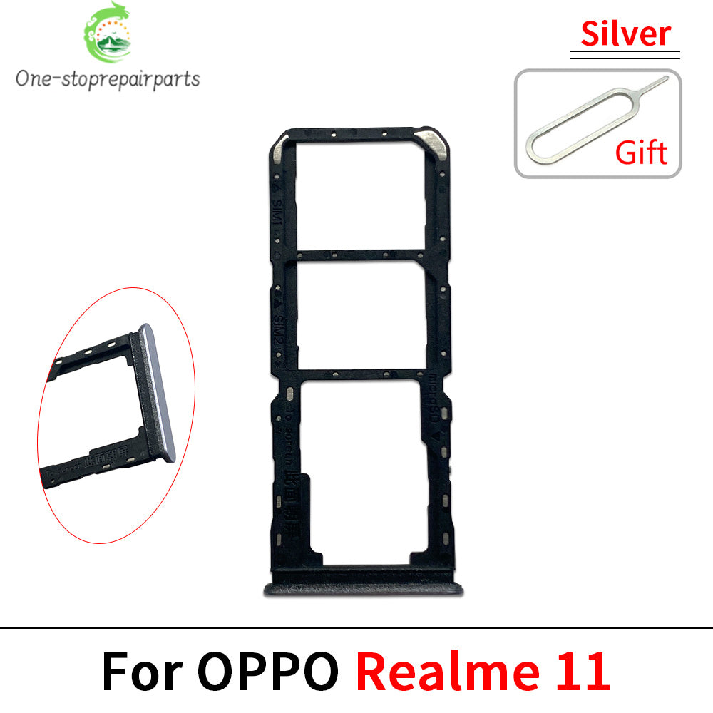 10Pcs, Micro Nano SIM Card Holder Tray Slot Holder Adapter Socket For OPPO Realme 10 10s 11 12 Pro Plus 4G 5G Realme phone repair parts