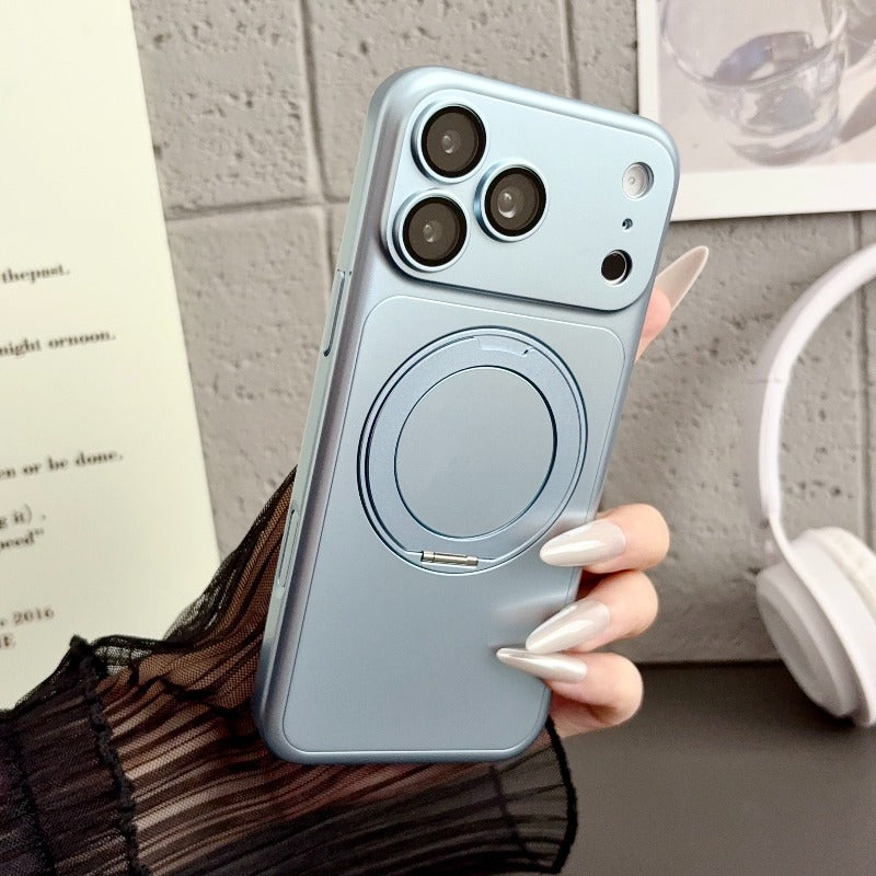 Frosted pivot case For iPhone 18promax mobile phone case New iPhone17 with invisible rotating bracket Lens film All-inclusive protection 16Pro light luxury men's and women's shell Phone Accessories