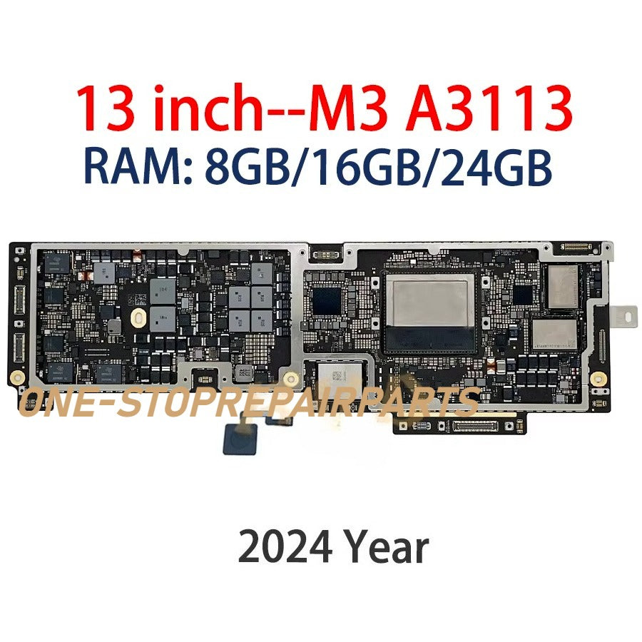 Motherboard Logic Board For Macbook Air Pro M1 M2 M3 A3113 A3114 A2918 A2992 A2991 A2442 A2941 A2779 A2780 A2485 Main sytem board Repair Cpu M3 Ram 8g 16g 18g Ssd 256g 512g 1TB 820-03285 820-03286 820-02935 820-02918 Macbook laptop repair parts