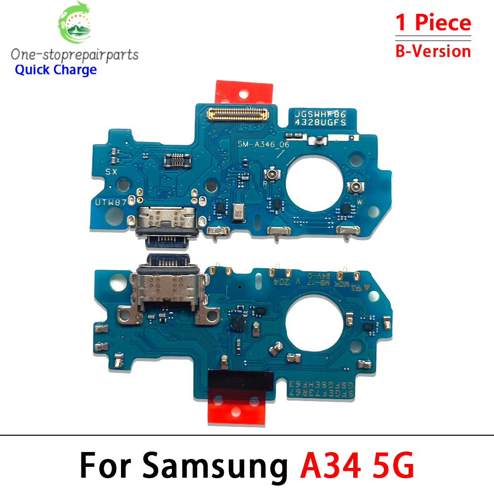 10Pcs, USB Charging Port Dock Charger Connector Board Flex Cable For Samsung A13 A23 A33 A53 A52 A72 A14 A24 A34 A54 4G 5G Samsung phone repair parts