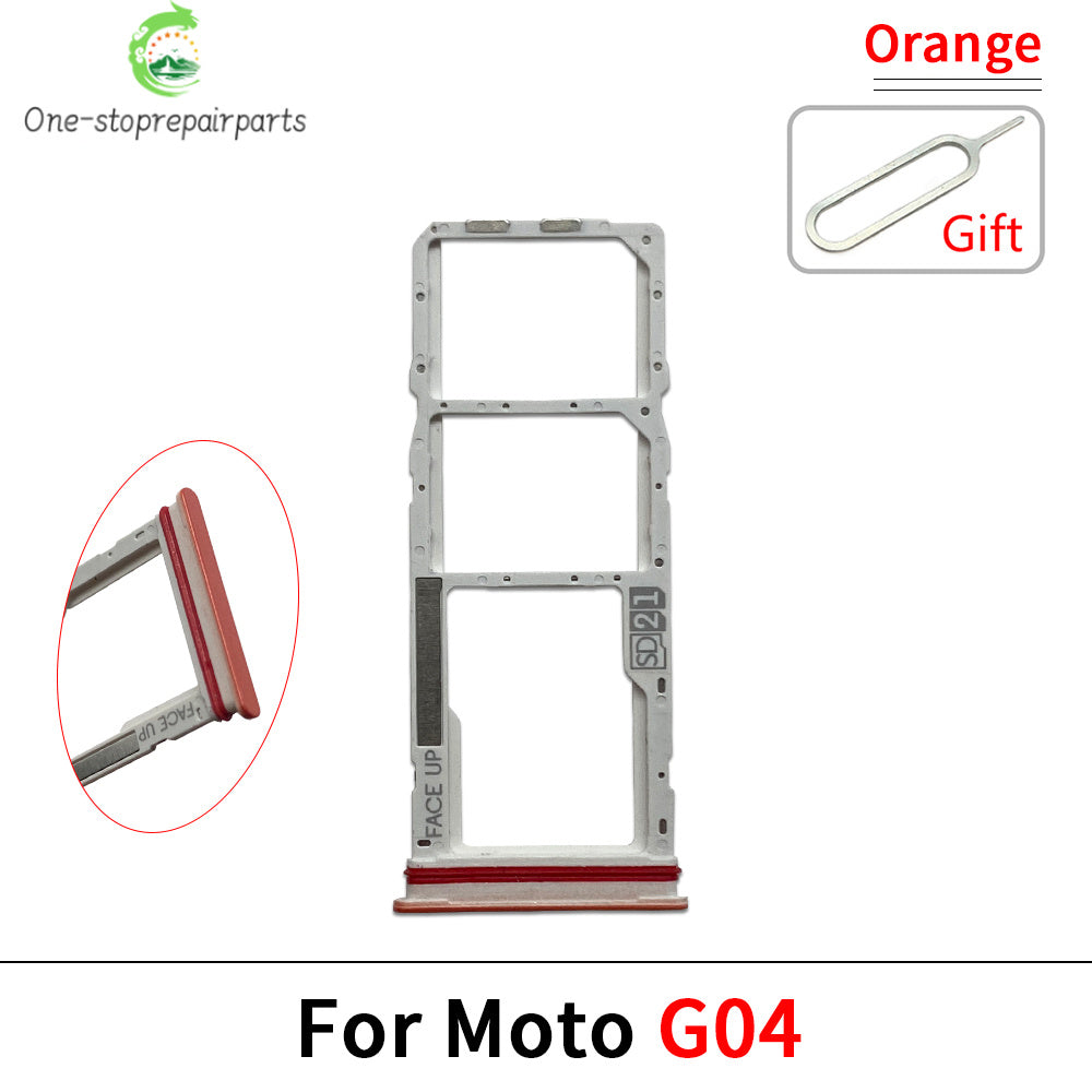 SIM Card Slot SD Card Tray Holder Adapter For Motorola Moto G04 G04s G14 G24 G34 G54 Motorola phone repair parts