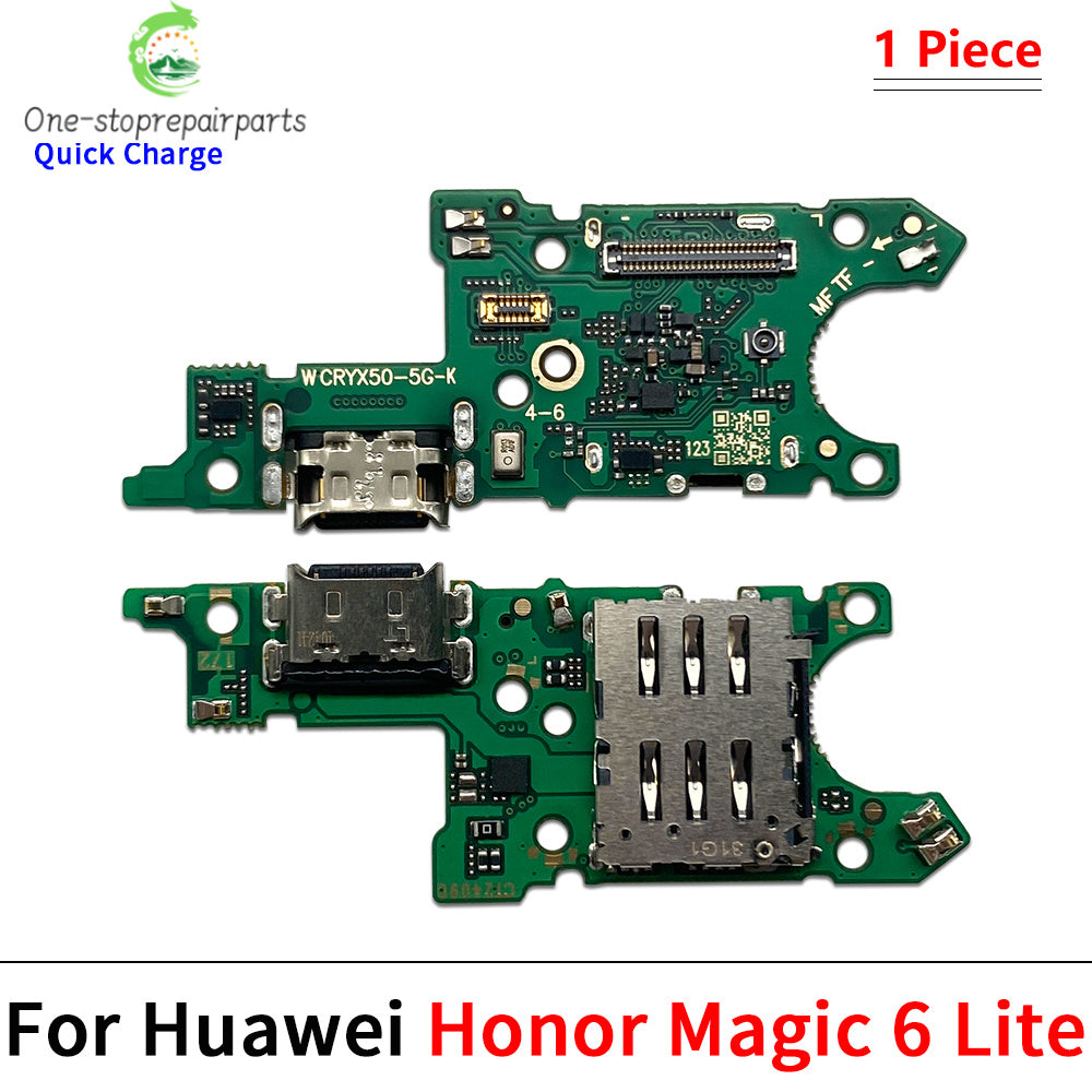 10Pcs, USB Charging Port Dock Charger Plug Connector Board Flex Cable For Huawei Honor 60 70 80 90 Pro Se Magic 4 5 6 Pro Lite Huawei phone repair parts