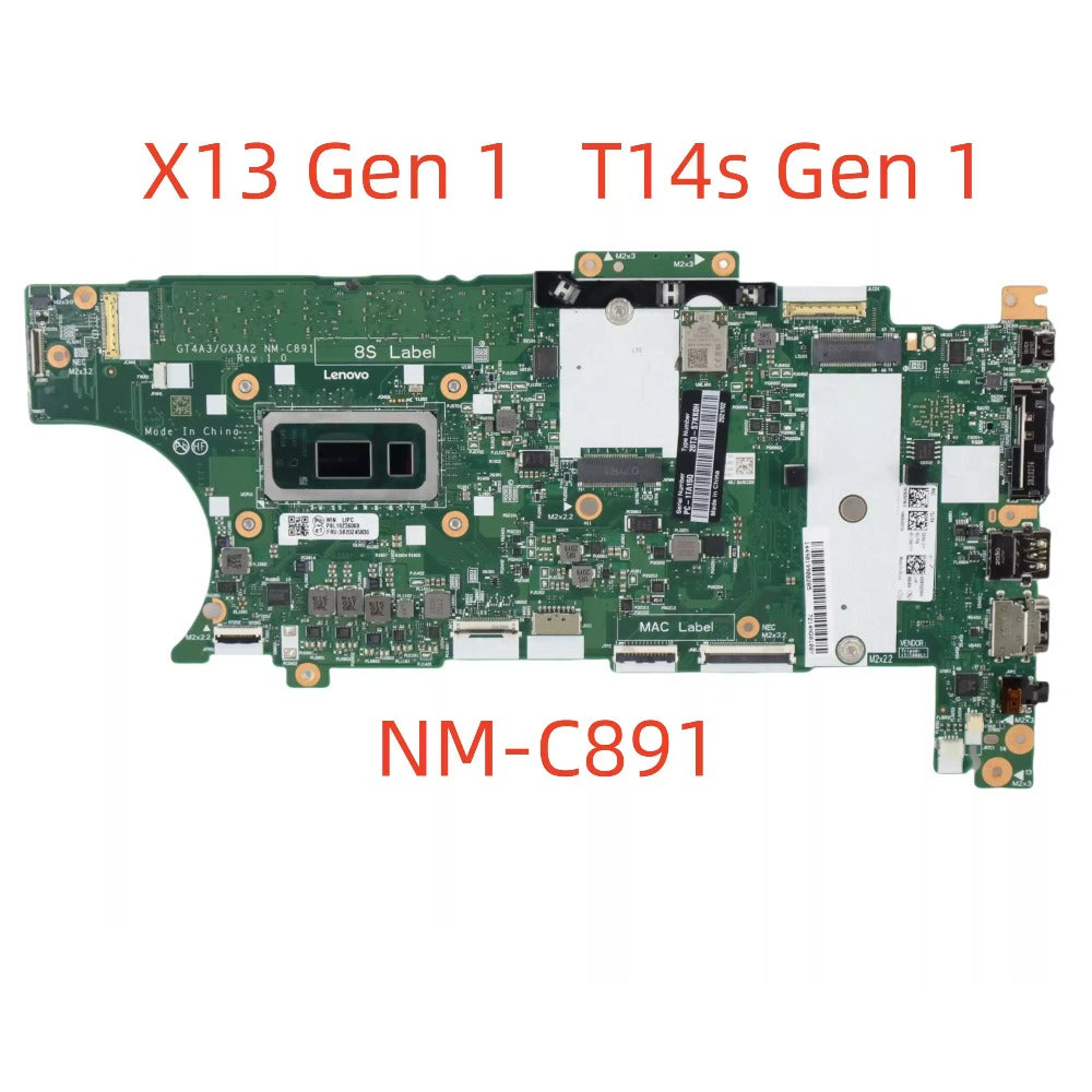 (Test Video have) motherboard for Lenovo Thinkpad NM-B891 NM-C891 T14s Gen1 X13 Gen1 Gen2 X390 T490S i5 8265U i7 8565U 01HX898 i5 10210U i7 10510U RAM 8G/16G 5B20Z45776 5B20Z45786 main system board