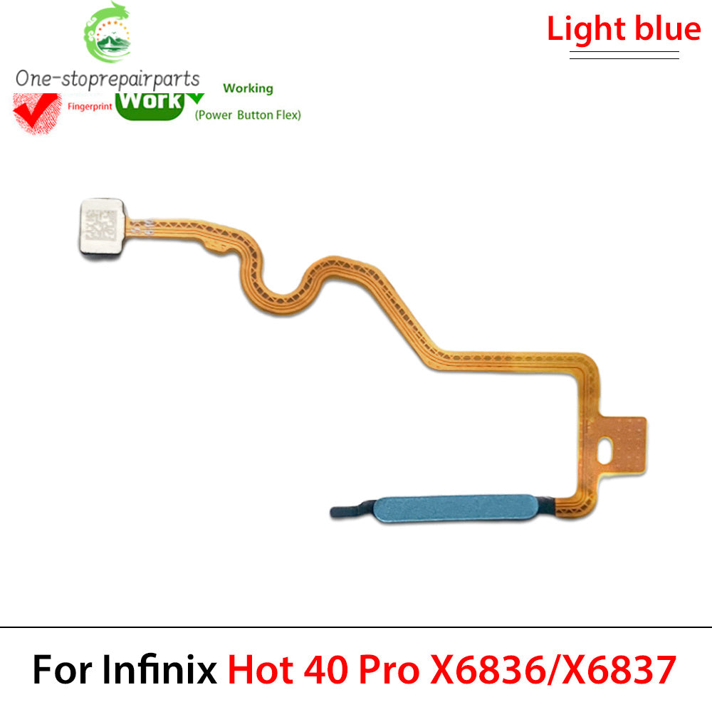 Home Button FingerPrint Touch ID Sensor Flex Cable For infinix Hot 40 40i Pro X6836 X6837 X6528B Replacement Parts  infinix phone repair parts