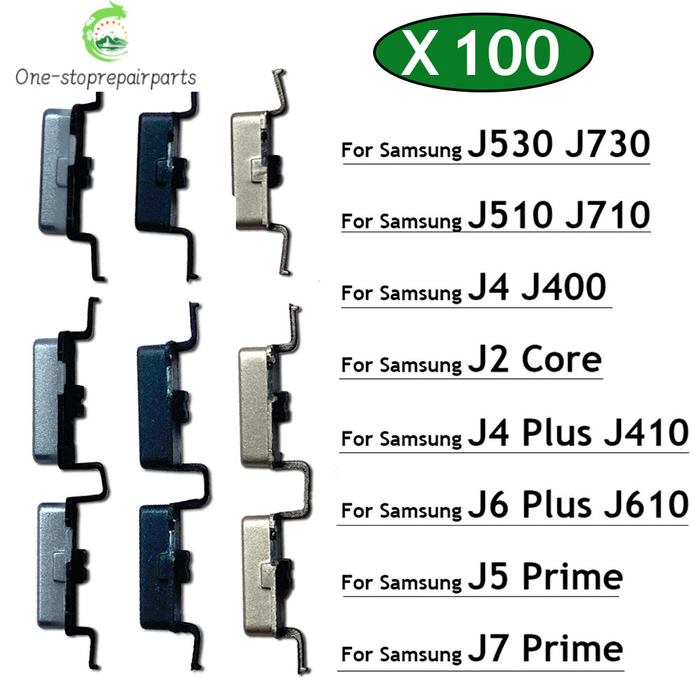 100Pcs, Side Power Key Volume Button For Samsung J2 Core J400  J4 J6 Plus J5 J7 Prime J5 J7 2016 2017 J330 J530 J730 J510 J710 Samsung phone repair parts