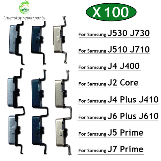 100Pcs, Side Power Key Volume Button For Samsung J2 Core J400  J4 J6 Plus J5 J7 Prime J5 J7 2016 2017 J330 J530 J730 J510 J710 Samsung phone repair parts