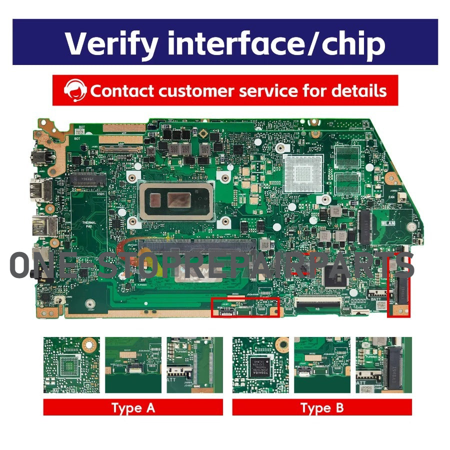 X532FA Laptop Motherboard For ASUS S5500F X532F K532F X532FL K531F S531F X532FAC V532F X532FLC S532F Mainboard With I3 I5 I7 CPU ASUS laptop repair parts
