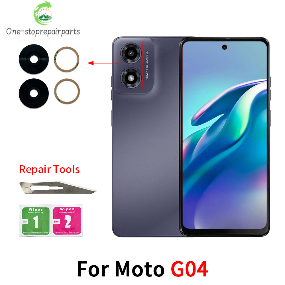Rear Back Camera Glass Lens With Adhesive For Motorola Moto G22 G32 G42 G52 G62 G13 G23 G53 G73 G14 G24 G34 G54 G84 G04 G82 5G Motorola phone repair parts