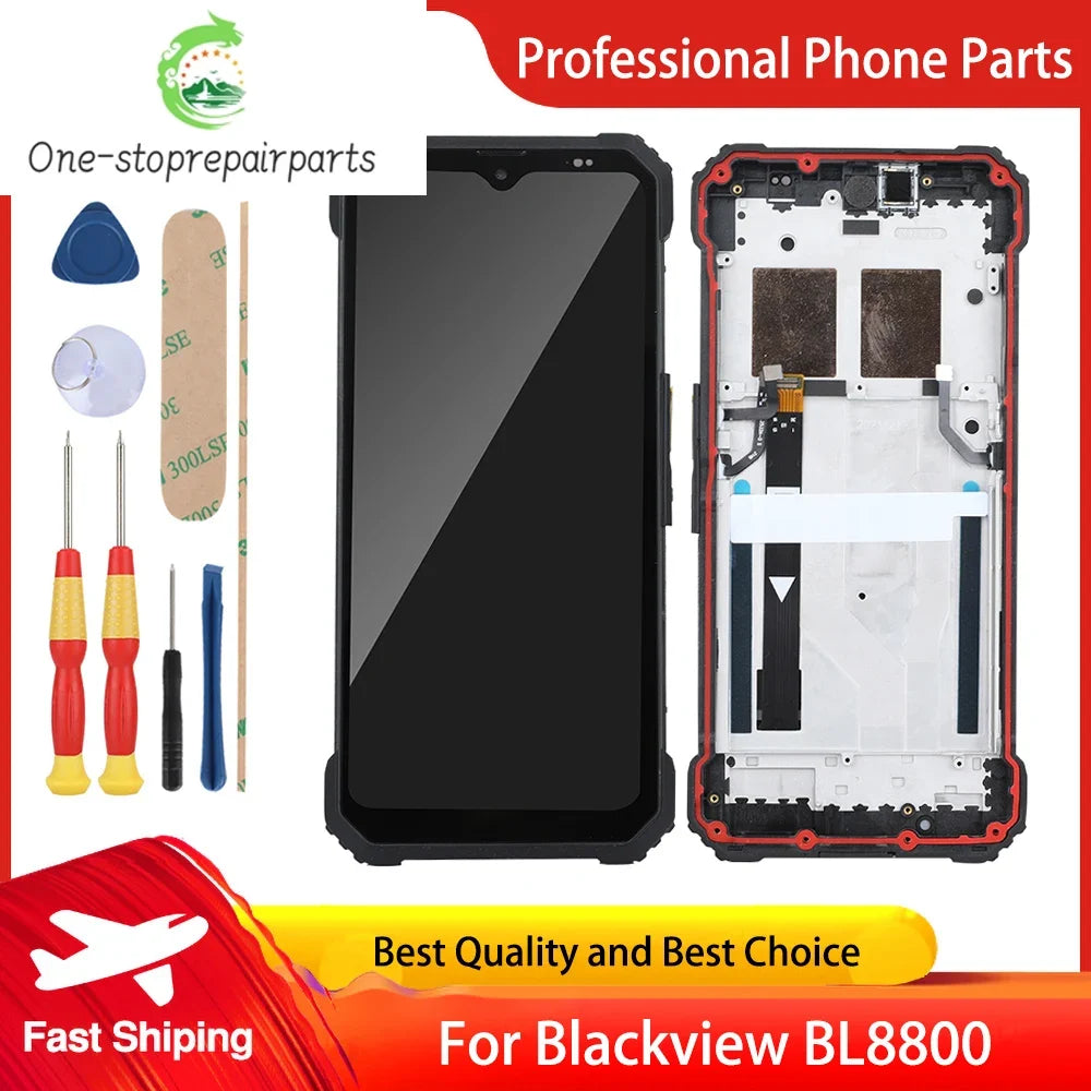 New Original Touch Screen 6.58 Inch for Blackview BL8800 Pro BV8800 2400x1080 LCD Display Digitizer Assembly with Frame and Tool Blackview phone repair parts