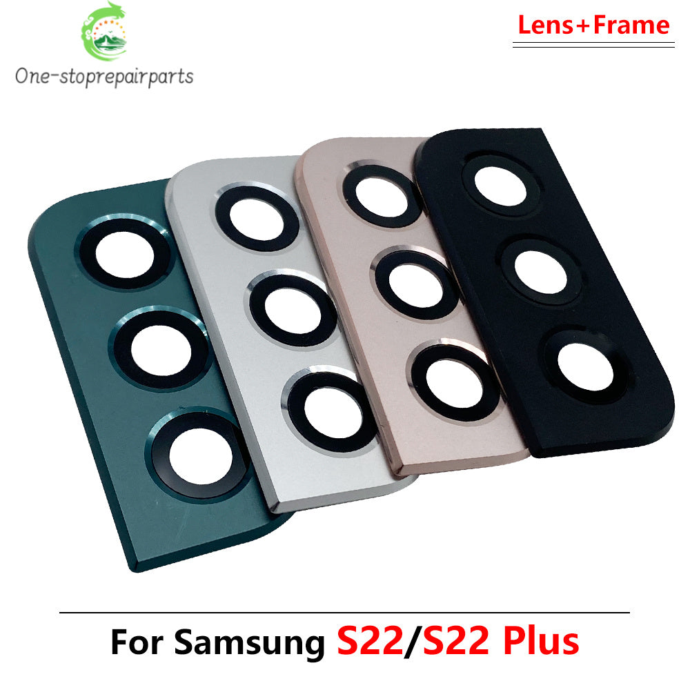 10Pcs/Lot, Rear Camera Glass Lens Back Camera Glass Cover Frame For Samsung S22 S23 Plus Ultra Replacement Parts Samsung phone repair parts