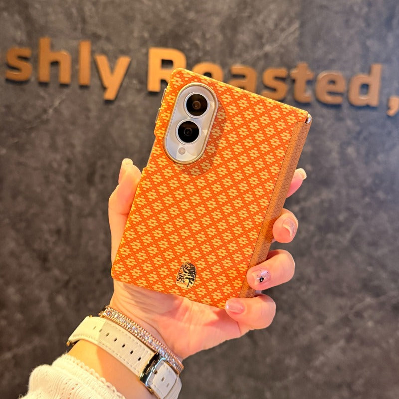 Magnetic suction [Kevlar pattern] suitable for Samsung ZFold8 Ultra folding mobile phone case galaxy zfold8ultra heart world carbon fiber pattern double central axis all-inclusive anti-drop protective case Phone accessories