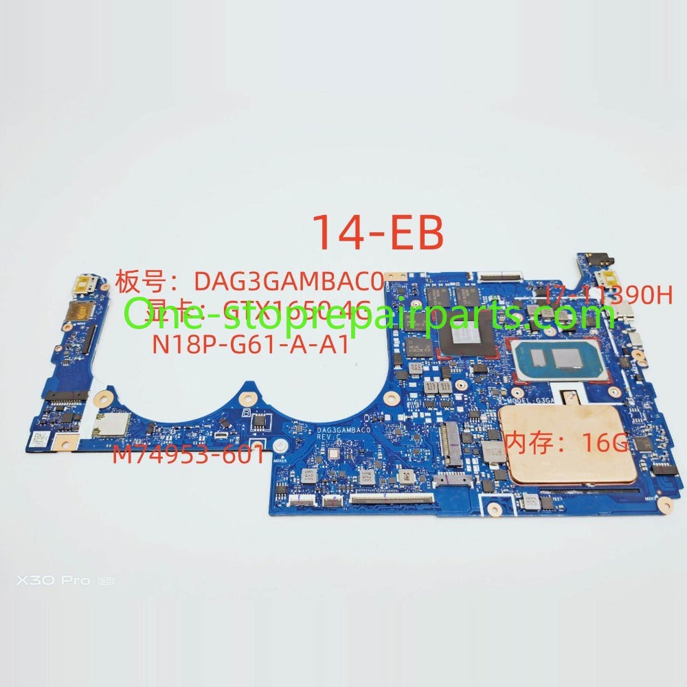 Motherboard for For HP ENVY 14-EB TPN-Q252 M74953-601 DAG3GAMBAC0 SRKLS i7-11390H GTX1650 4G main system board
