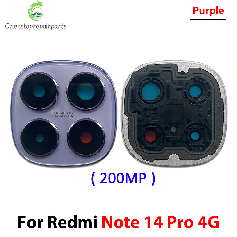Back Rear Camera Glass Lens Circle Cover Frame With Adhensive For Xiaomi Redmi Note 14 Pro 4G 5G 200MP 50MP Replacement Parts  Xiaomi  Xiao mi phone repair parts