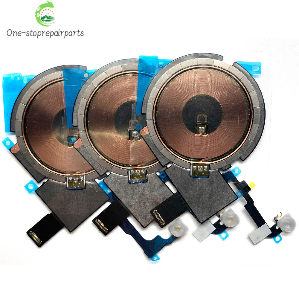 Wireless Charging Coil Sticker With Power Volume Flex Cable For iPhone 11 12 13 14 15 Pro Max Wireless Charger Panel iPhone phone repair parts
