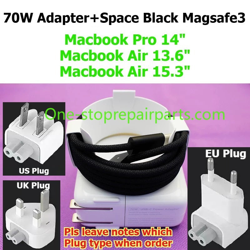 USB-C to MagSafe 3 Cable Power Adapter 30W 35W 70W 96W 140W  for Apple Macbook Magsafe3 Macbook Air A3448 A3449 A3240 A3241 Pro A3434 A3429 A3426 M2 M3 M4 M5  magnetic