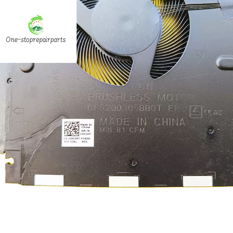 New Original Laptop CPU GPU Cooling Fan FOR DELL Alienware M17 R3 5V P45E GTX1650 0XR3MT 057VJN Dell laptop repair parts