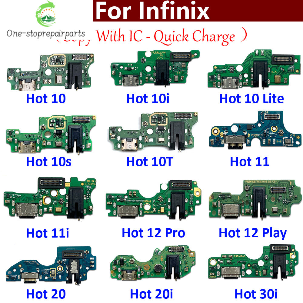 USB Charge Port Dock Connector Charging Board Flex Cable For infinix Hot 9 10 10i 10s 10T 11 11s 12 20 20i 30i 30 40 Play Pro 5G  infinix phone repair parts