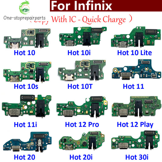 USB Charge Port Dock Connector Charging Board Flex Cable For infinix Hot 9 10 10i 10s 10T 11 11s 12 20 20i 30i 30 40 Play Pro 5G  infinix phone repair parts