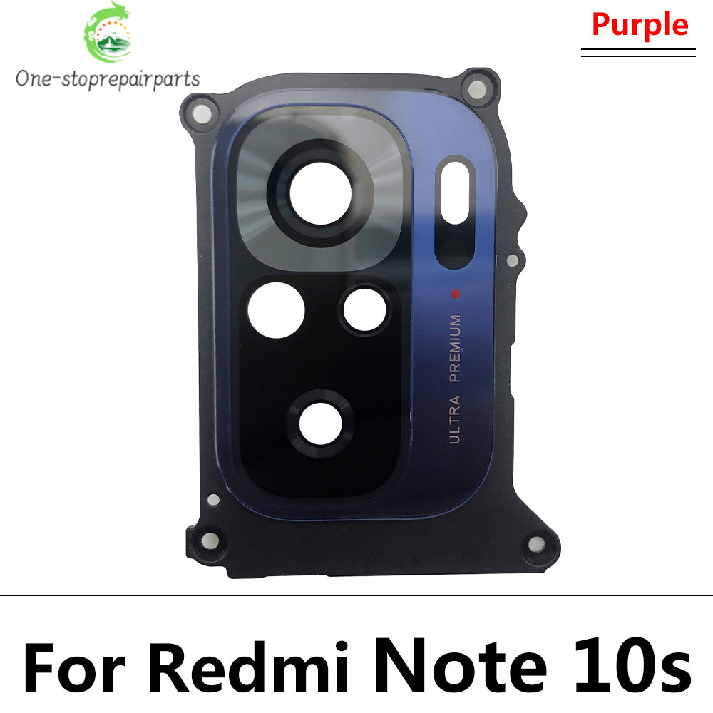 New Back Rear Camera Glass Lens With Circle Cover Frame For Redmi Note 10 Note10 Pro 10S With Adhensive Redmi phone repair parts