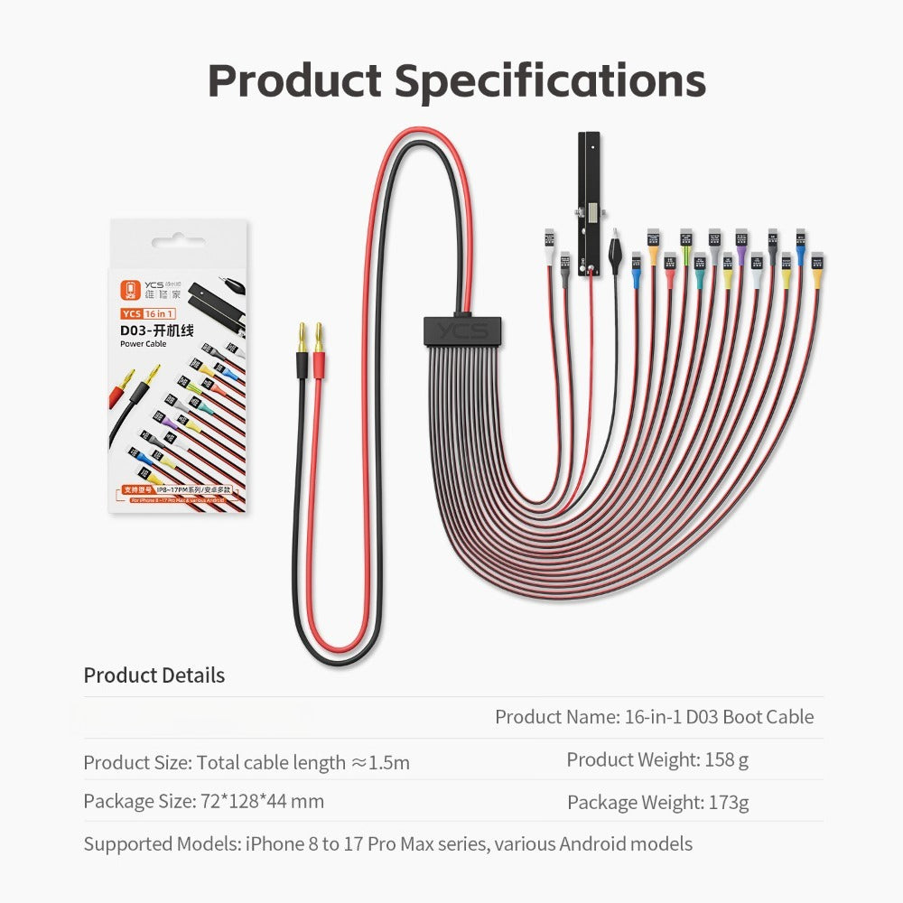 Maintenance home Power Cord for Apple iPhone Android HUAWEI Series Power Cord Support 6-17promax mate40 Battery Buckle phone repair tools